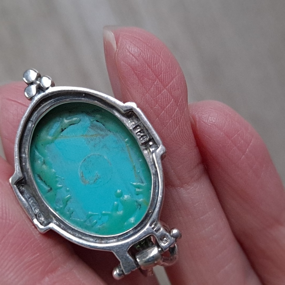 Sterling silver and turquoise pendant - Picture 8 of 11